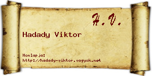 Hadady Viktor névjegykártya